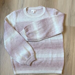 Lauren Conrad - Pink/White Shimmer Long Sleeve Sweater M